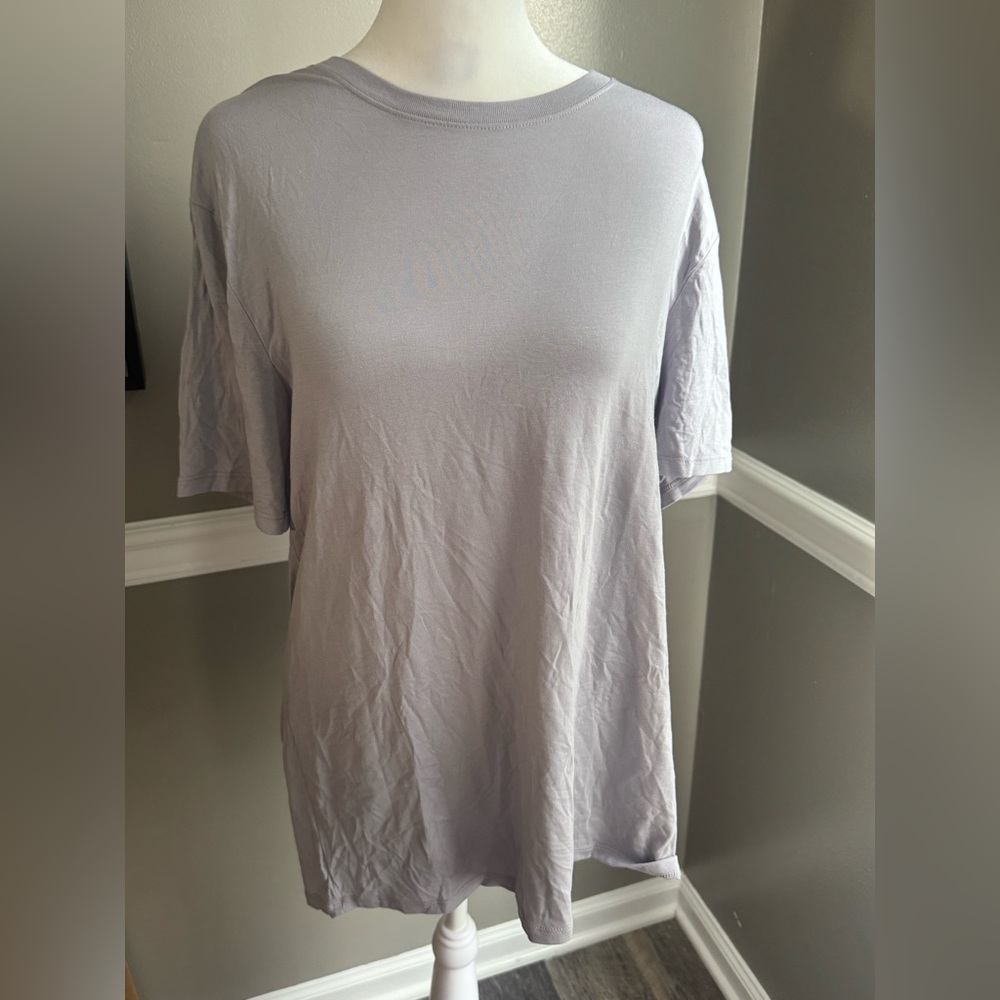 Zella Gym Workout Crew Neck‎  T-shirt Top Gray Large